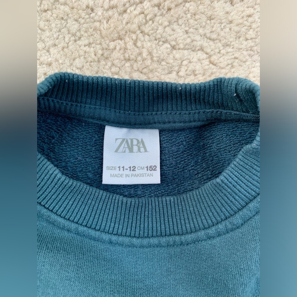 Zara Size 11-12 Teal Two Piece Sweatshirt And Sweatpants Sweat Set - Picture 4 of 9